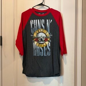 Guns N’ Roses Raglan Shirt - Red and Gray - size medium